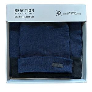 NEW Kenneth Cole Reaction Beanie And Scarf Set